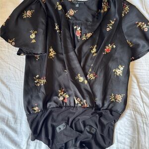 Floral Black Bodysuit